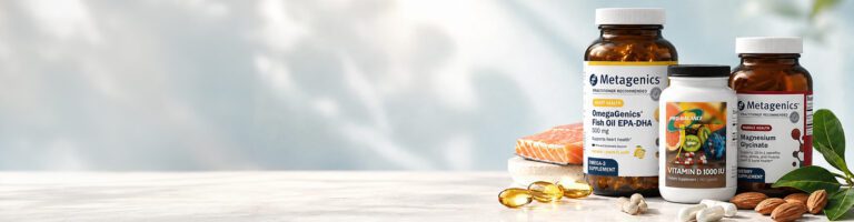 Omega-3, vitamin D, and magnesium supplements featured as foundational additions to a daily wellness routine